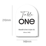 Arched Wedding Table Number Sign - One