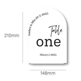 Arched Wedding Table Number Sign - Two