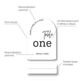 Arched Wedding Table Number Sign - Two