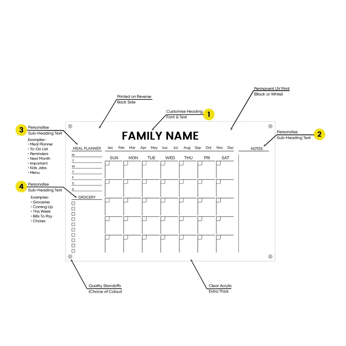 Family Planner – Acrylic Calendar