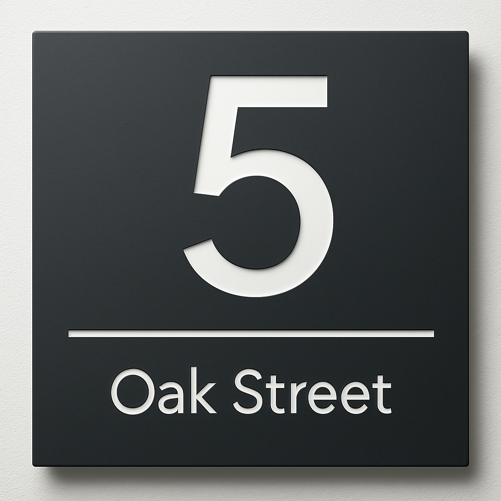 Square House Number Plaque