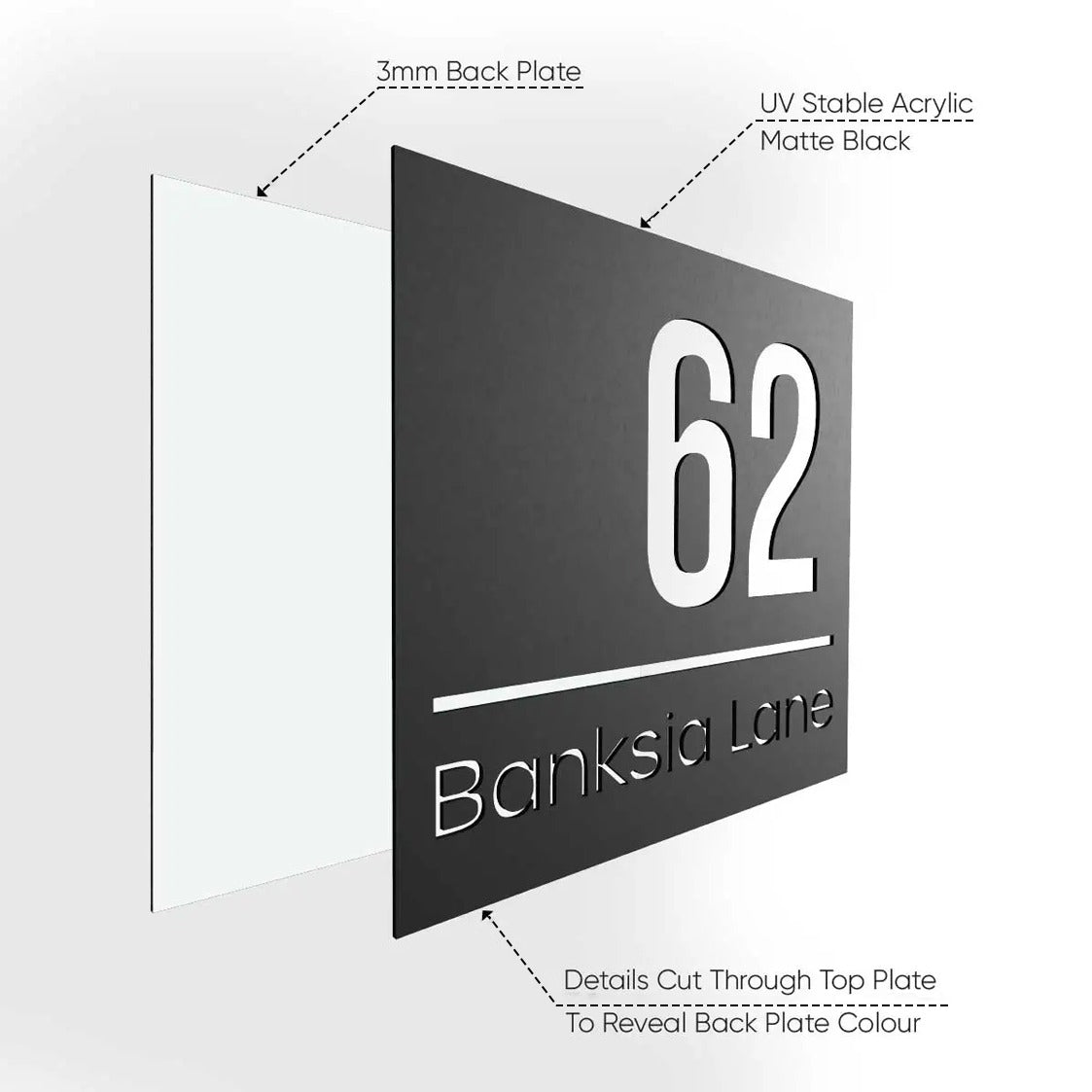 Square House Number Plaque