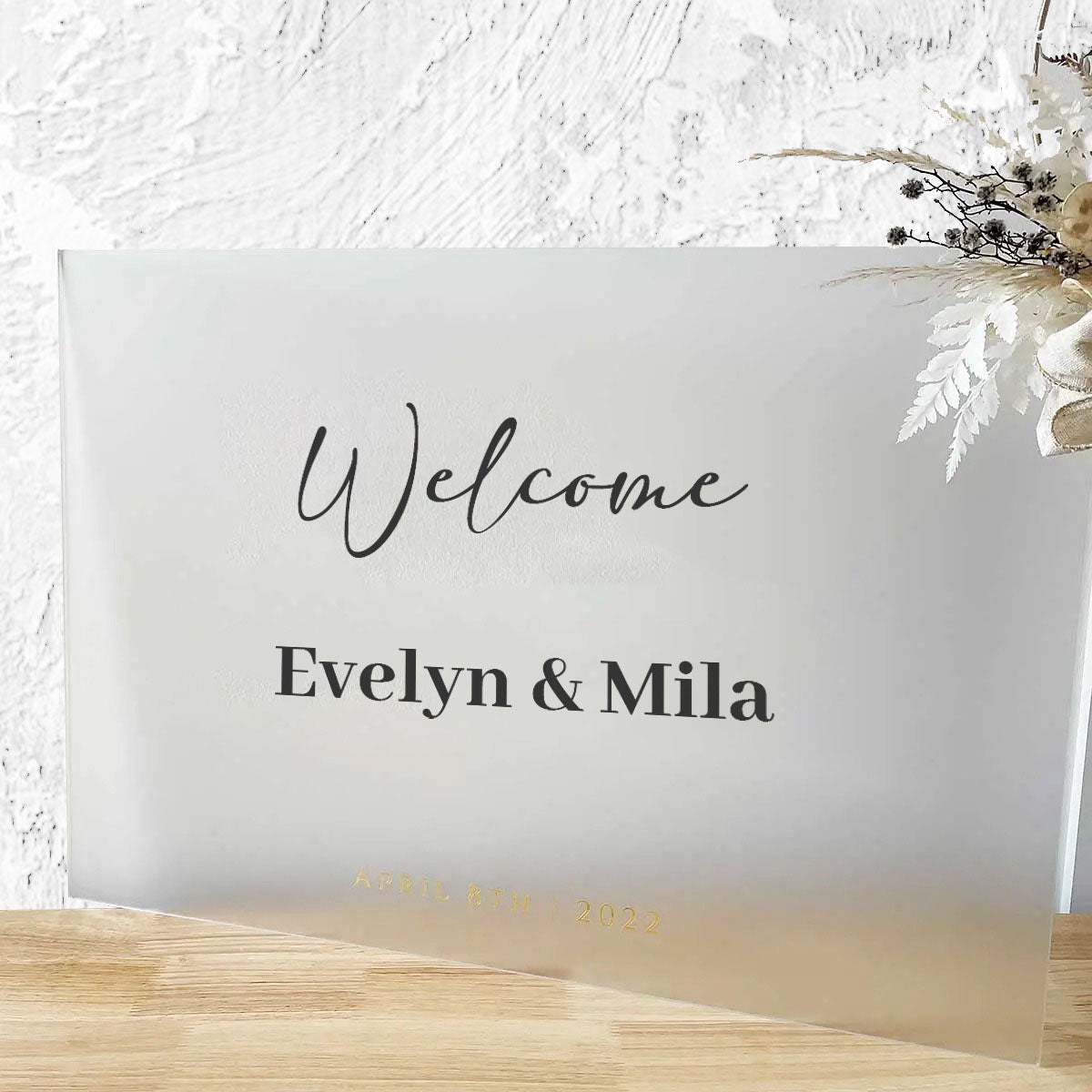 Wedding Welcome Sign – Frosted