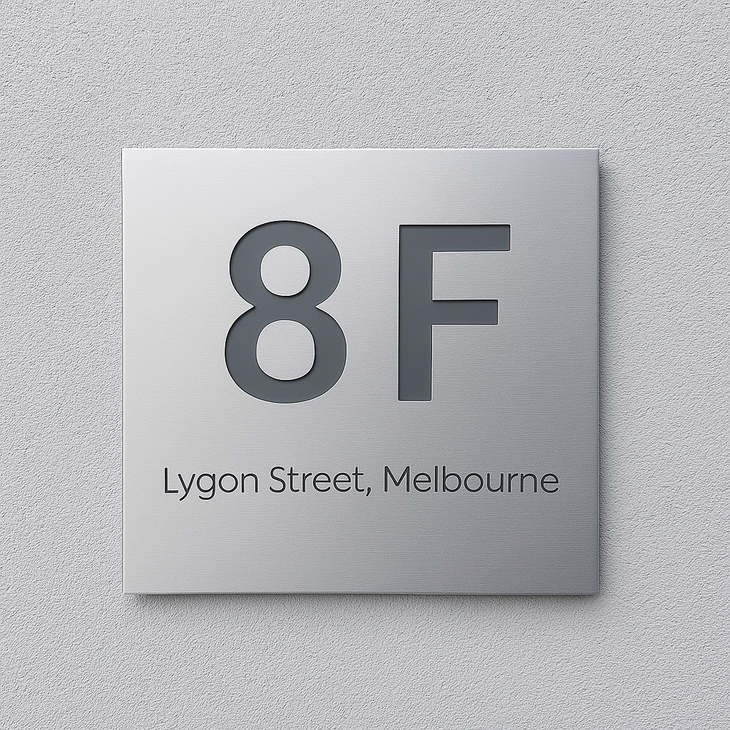 White Street Address Sign