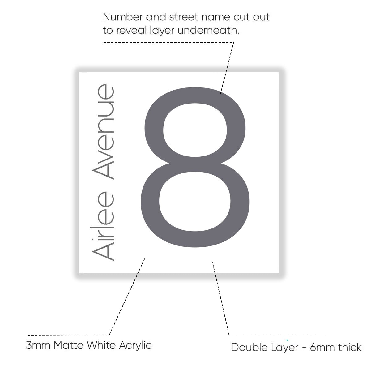 White Street Address Sign
