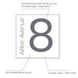 White Street Address Sign
