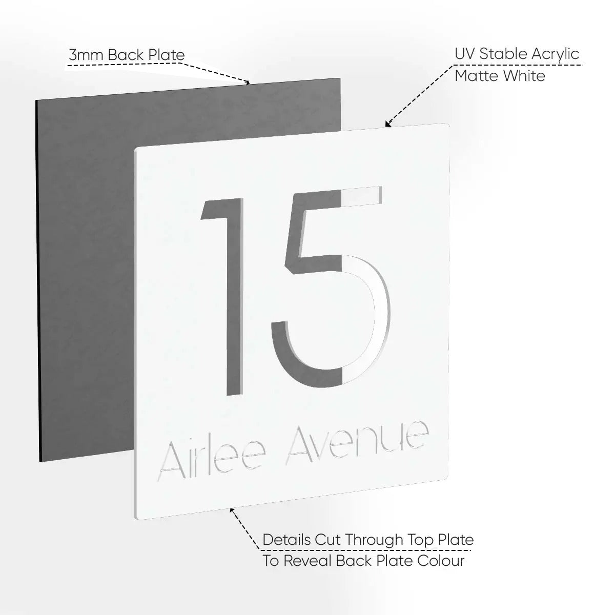 White Street Address Sign