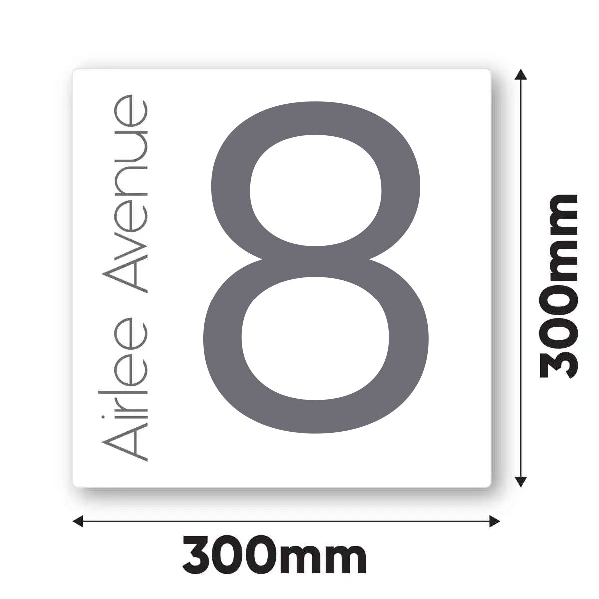 White Street Address Sign