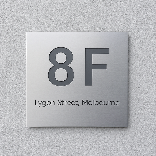 White Street Address Sign