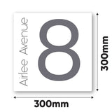 White Street Address Sign