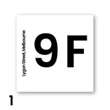 White Street Address Sign