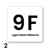 White Street Address Sign